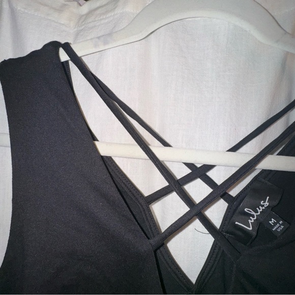Lulus medium black strappy body suit - Picture 3 of 5